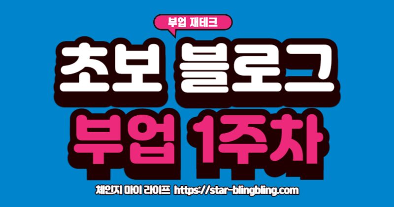 초보 블로그 부업 1주차 실전 가이드 이미지