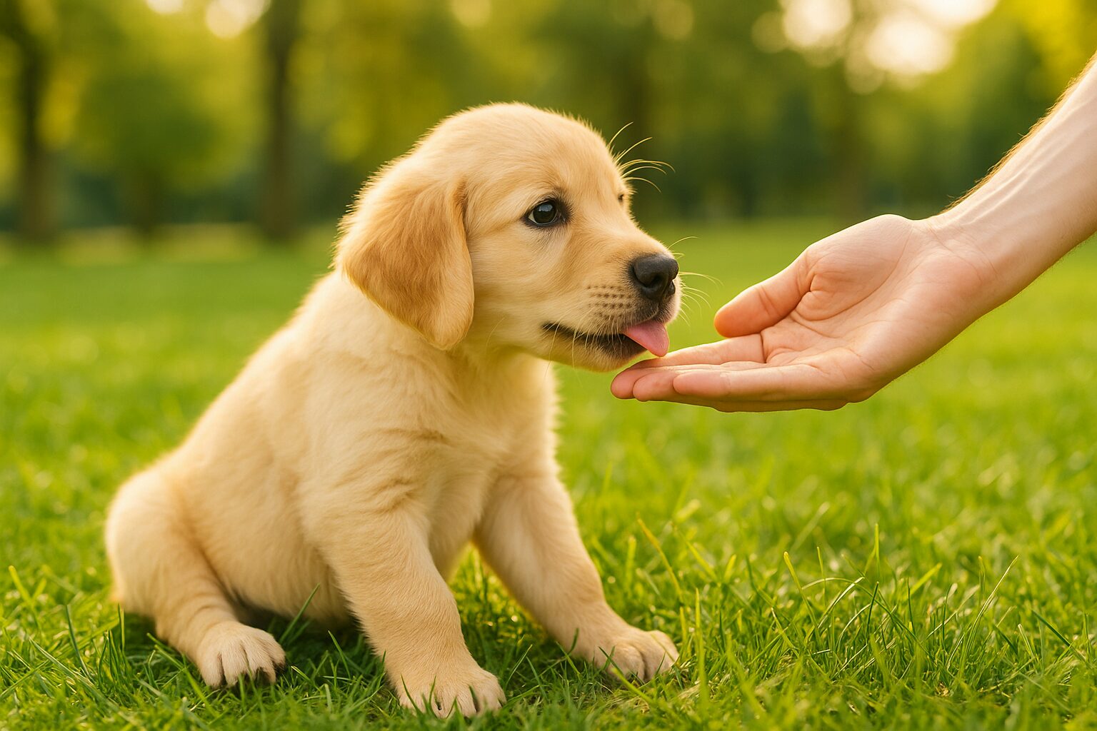 강아지 사회화 시기의 중요성을 보여주듯, 새끼 강아지가 세상을 호기심 어린 눈으로 바라보는 모습