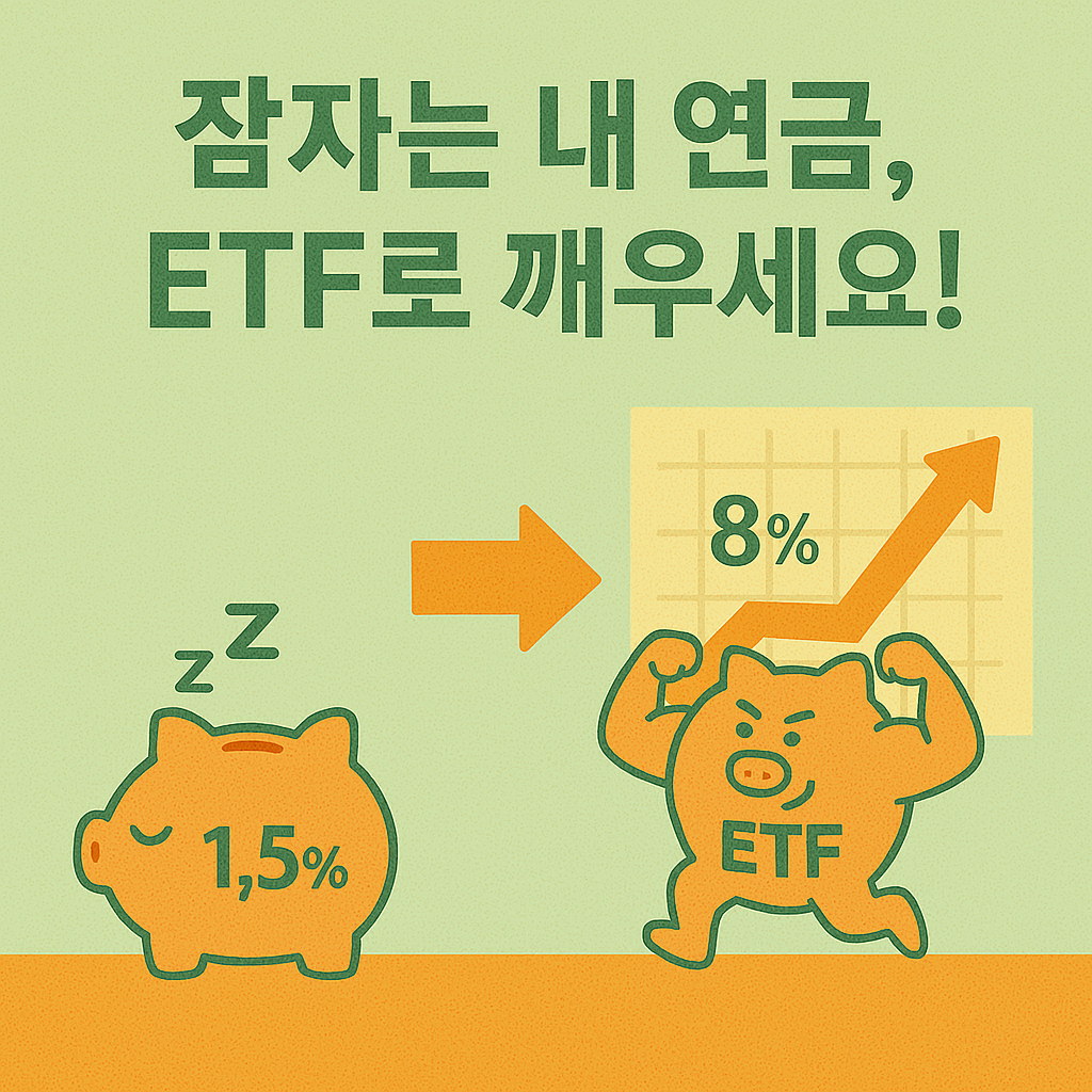잠자는 연금 계좌를 ETF로 교체하여 깨우는 이미지