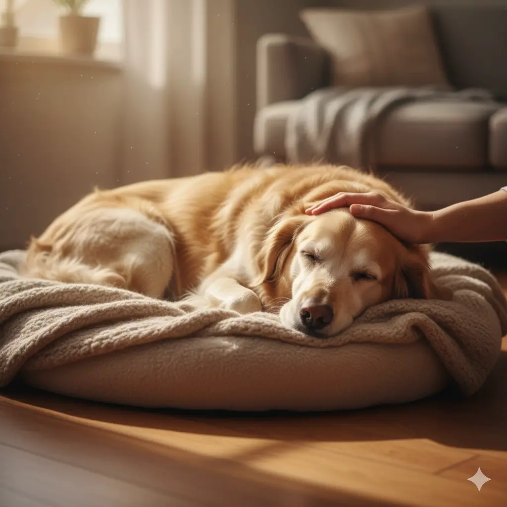 15살 노견 치매 초기 증상을 보이는 반려견을 돌보는 보호자