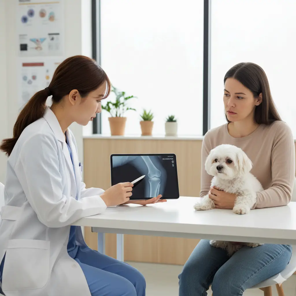 강아지 슬개골 탈구 수술 비용에 대해 고민하는 보호자