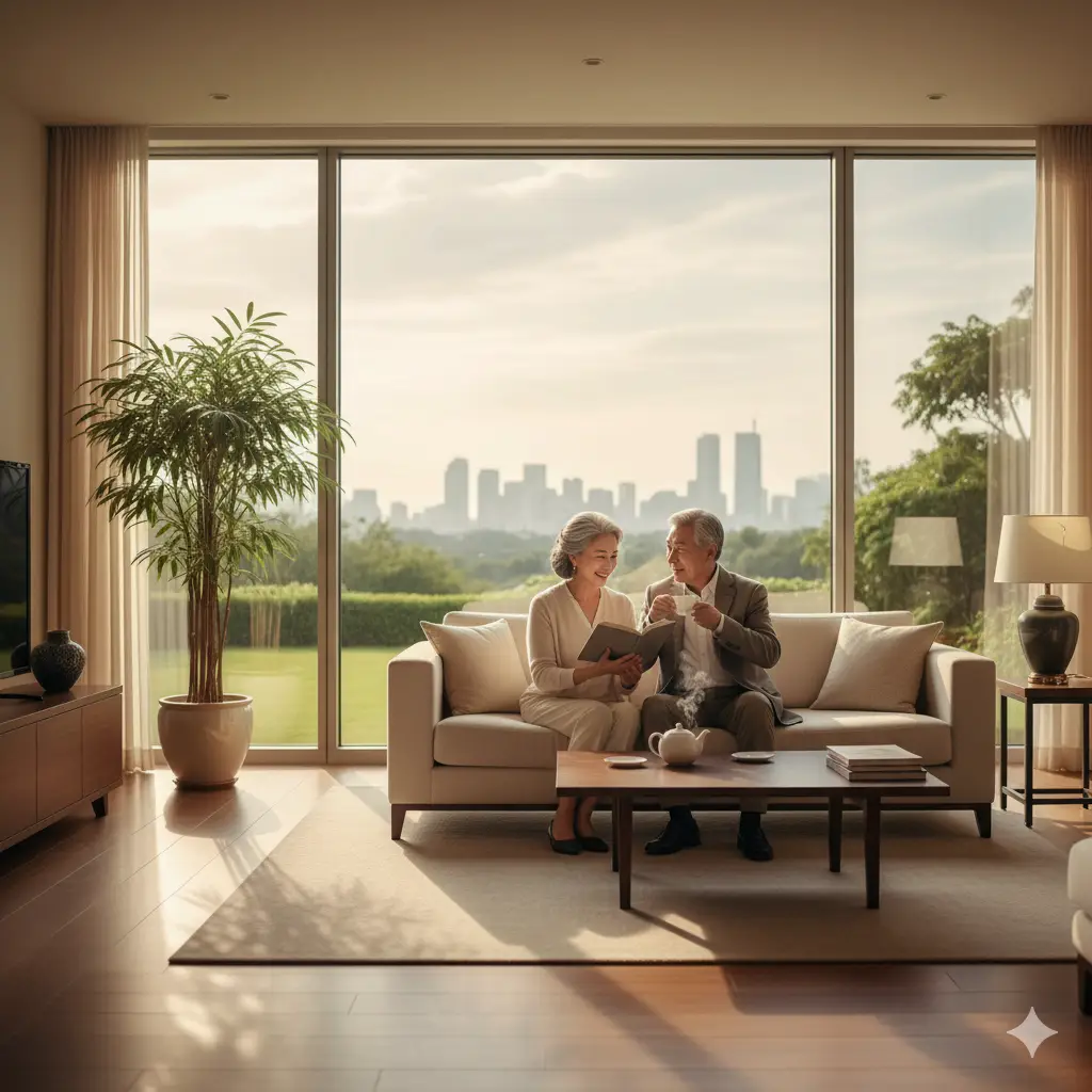 2025년 최신 실버타운 입주 비용 및 조건 (도심형 vs 전원형 완벽 비교) 2025년 최신 실버타운 입주 비용 및 조건을 알아보는 노부부