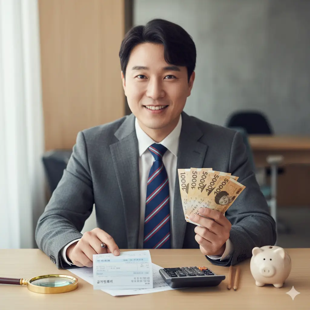 실수령액 늘리는 법: 월급 세금 계산부터 4대 보험 절세 꿀팁까지 실수령액 늘리는 법을 고민하며 월급명세서를 보고 있는 직장인