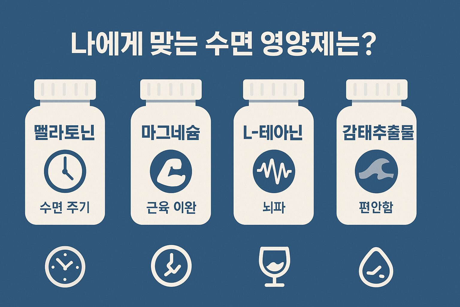 수면 영양제 효과 2배 보는 법: 멜라토닌, 마그네슘 제대로 알고 드세요 대표적인 수면 영양제인 멜라토닌, 마그네슘, L-테아닌 성분을 보여주는 인포그래픽