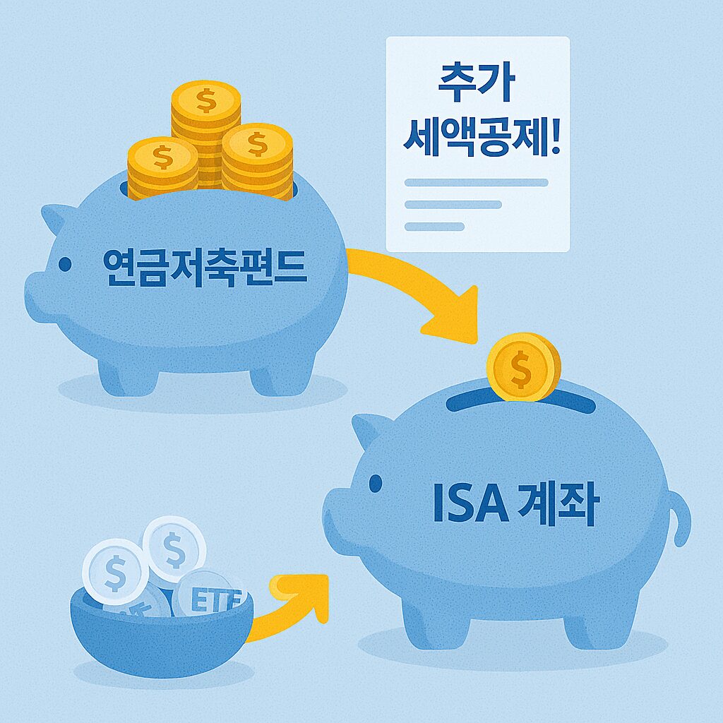 연금저축 ISA 이전 방법을 통해 세액공제 혜택을 받는 절차를 설명하는 이미지