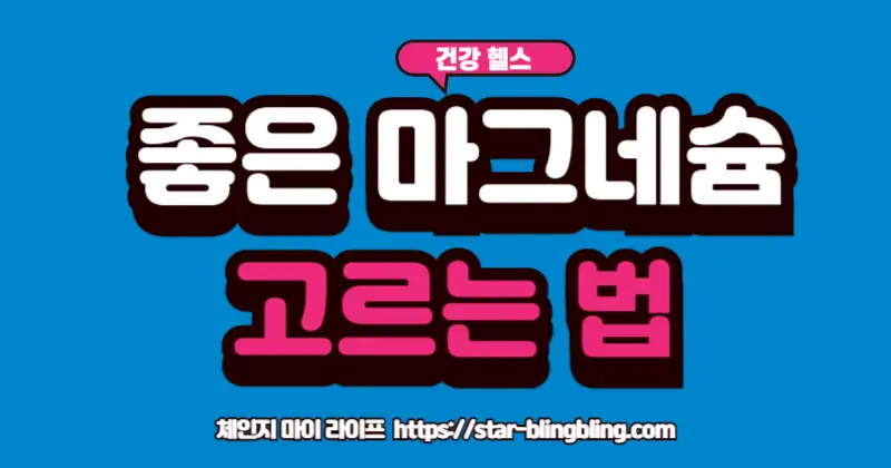 산화 마그네슘 킬레이트 마그네슘의 차이점을 비교하는 이미지