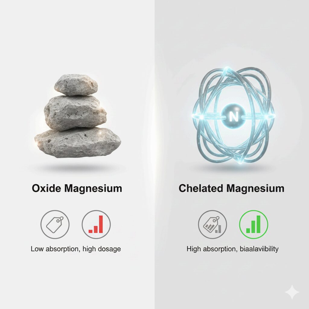 산화 마그네슘 킬레이트 마그네슘: 흡수율 높은 종류 고르는 법 (TOP 2) 산화 마그네슘 킬레이트 마그네슘 영양제를 비교하며 고민하는 사람