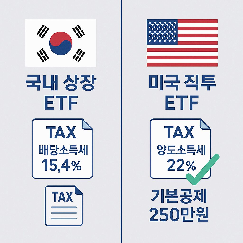 국내 상장 해외 ETF 세금: 미국 직투와 완벽 비교 (2025 최신) (추천) 국내 상장 해외 ETF 세금