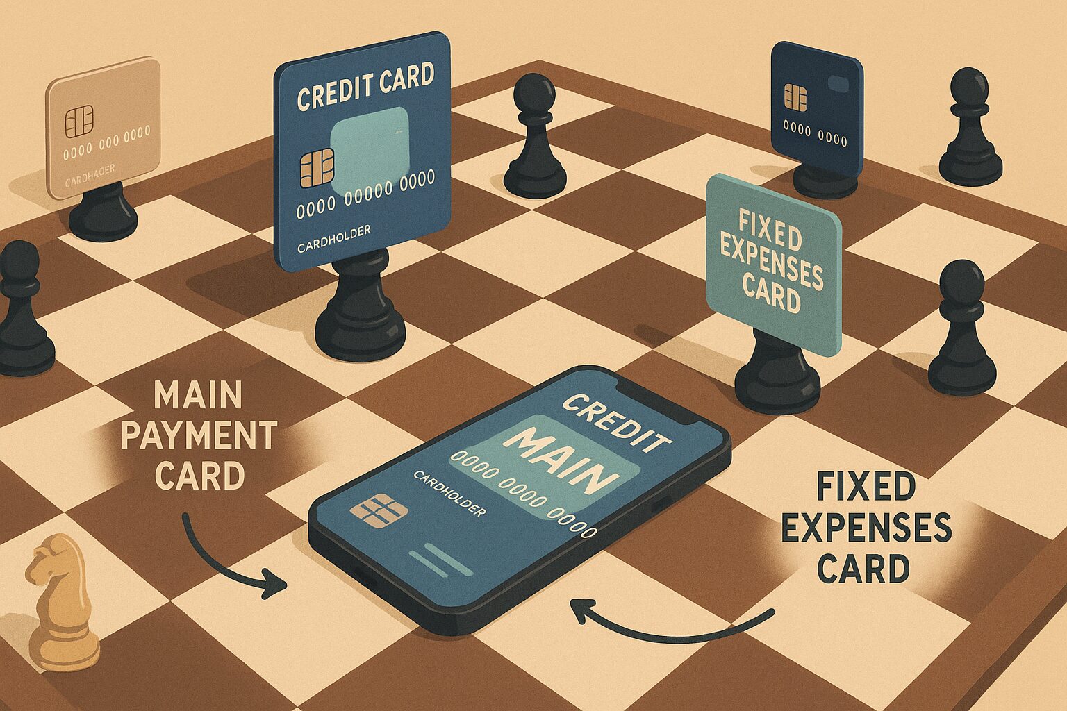 신용카드 혜택 200% 뽑아먹는 '카드 리빌딩' 4단계 전략 (피킹률 극대화) 카드 리빌딩 전략: 어지럽게 흩어져 있던 여러 개의 신용카드가 '주력, 고정비, 라이프스타일, 조커' 4가지 역할로 깔끔하게 정리되는 인포그래픽