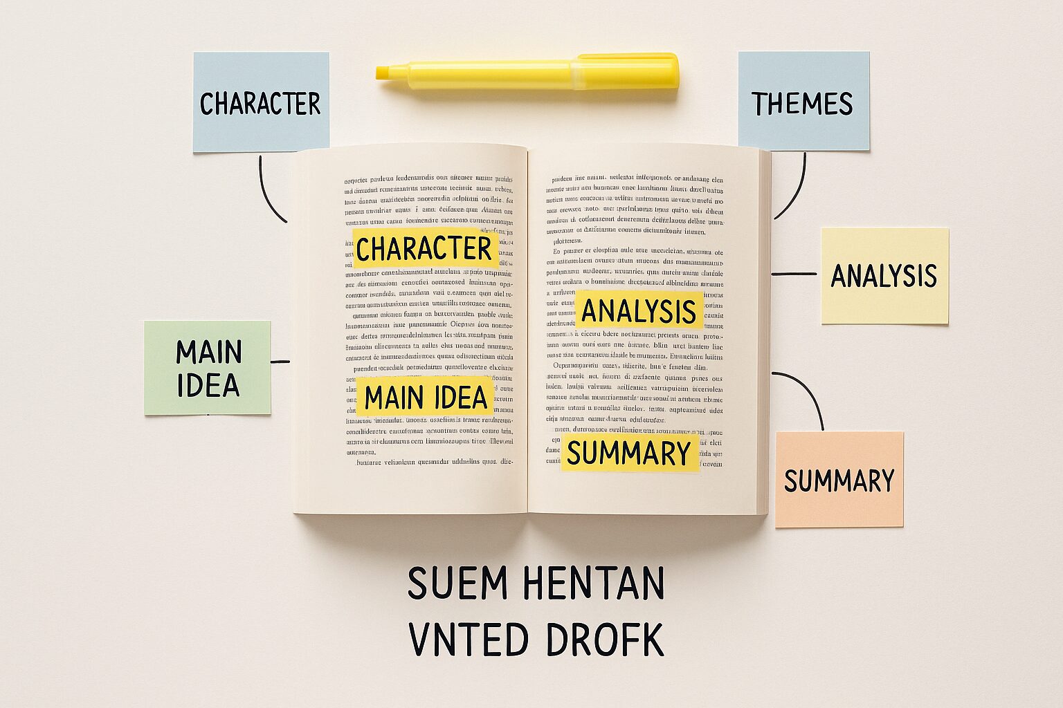 키워드 독서법: 책을 읽어도 기억나지 않는 당신을 위한 3단계 해결책 키워드 독서법: 책의 핵심 단어에 하이라이트를 하며 효율적으로 읽는 모습