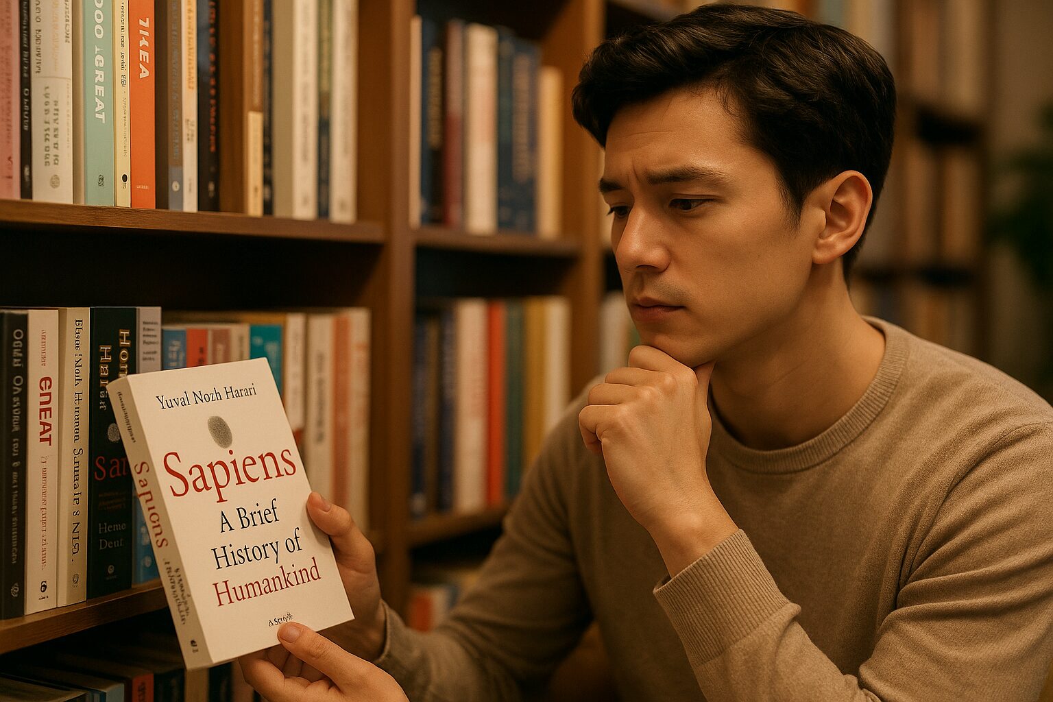 필독서 추천: 독서 왕초보의 인생을 바꿔 줄 분야별 입문서 4권 필독서 추천: 다양한 분야의 책들 앞에서 어떤 책을 고를지 고민하는 모습