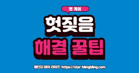 조용!'이라고 적힌 말풍선 앞에서 간식을 기다리는 강아지의 모습