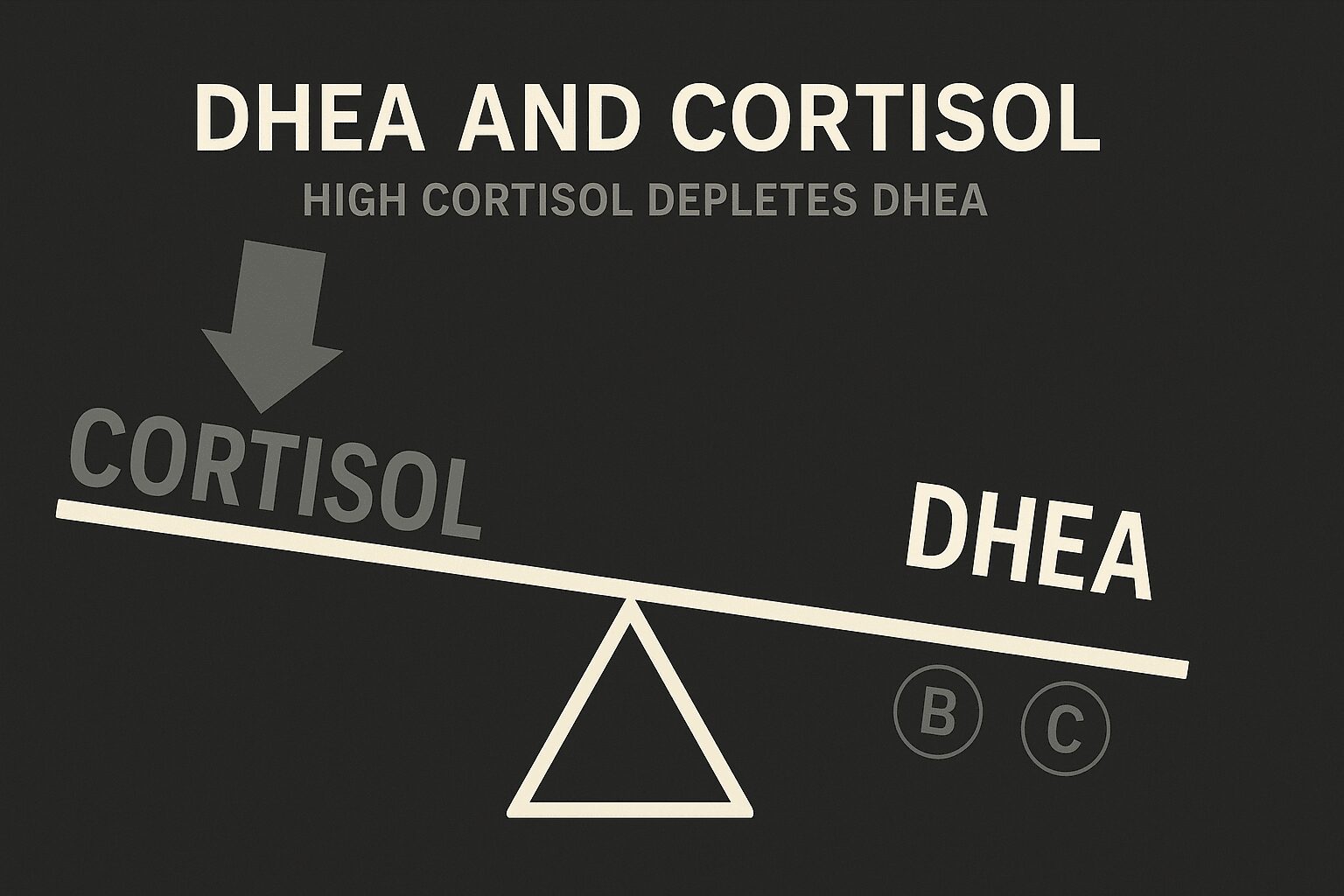 **40대 남성 갱년기 | 운동해도 피곤하다면 남성 호르몬이 아니라 DHEA 부족입니다** 40대 남성 갱년기 DHEA와 코르티솔이 시소처럼 불균형을 이루고 있는 호르몬 인포그래픽