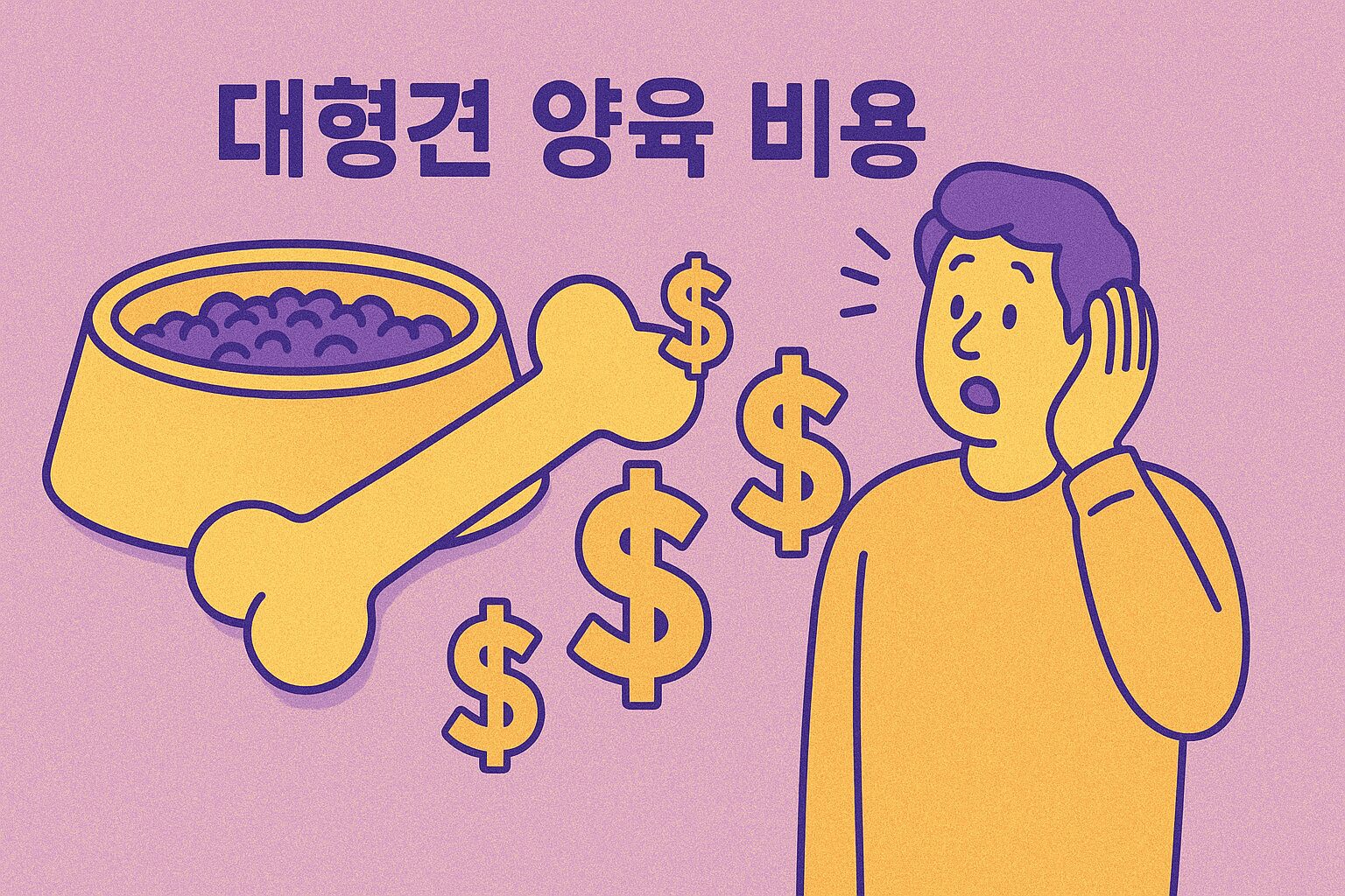 대형견 양육 비용, '이것' 모르면 100% 파산합니다 (15년 현실 총정리) 대형견 양육 비용을 상징하듯, 텅 빈 특대형 밥그릇과 영수증을 보고 놀라는 견주