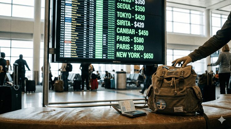 황금연휴 항공권 예약 최적 시기와 경비 절약 팁을 상징하는 사진