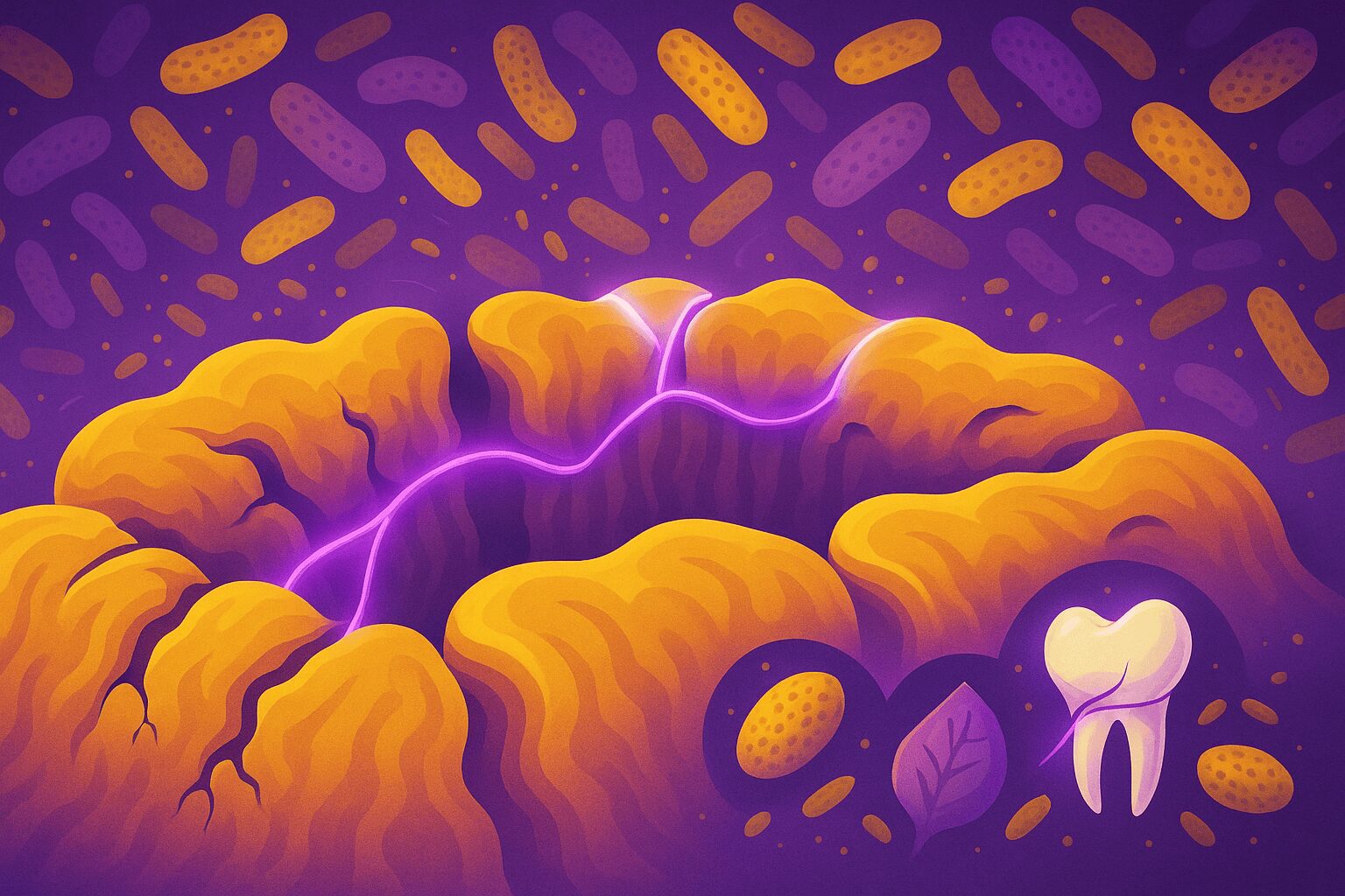 L-글루타민을 통한 장 점막 복구 과정 및 유산균과의 시너지 효과 일러스트