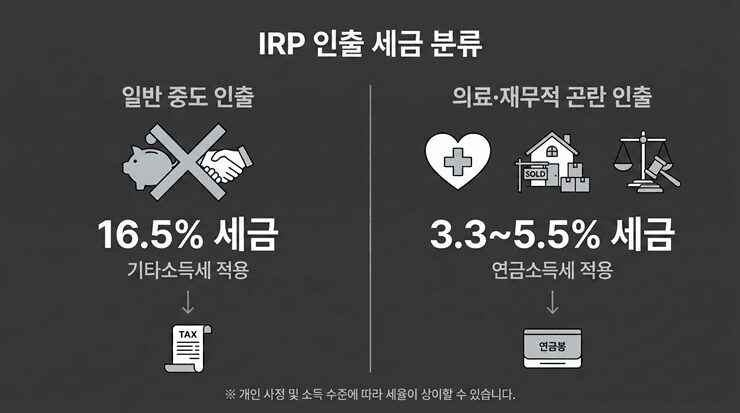 퇴직소득세 계산법: "IRP 해지하면 손해?" 세금 16.5%를 3.3%로 줄이는 비결 퇴직소득세 계산법을 기반으로 해지 시와 연금 수령 시의 세금 차이를 설명하는 데이터 분석 그래프