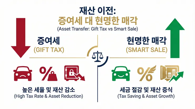 부모님 차 물려받을 때 취득세 절감 전략과 보험 승계 시뮬레이션 인포그래픽