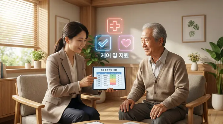 심한 장애 vs 심하지 않은 장애 판정 기준 심사를 받는 모습