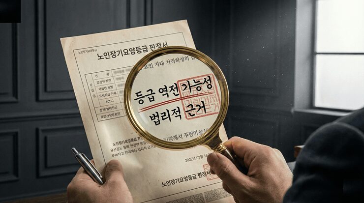 요양등급 이의신청 승인을 위해 공단의 판정 통보서와 의사 소견서를 대조 분석하는 전문가