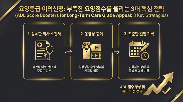 요양등급 이의신청 과정에서 점수를 올리기 위한 ADL 일상생활 동작 지수 자가 체크리스트