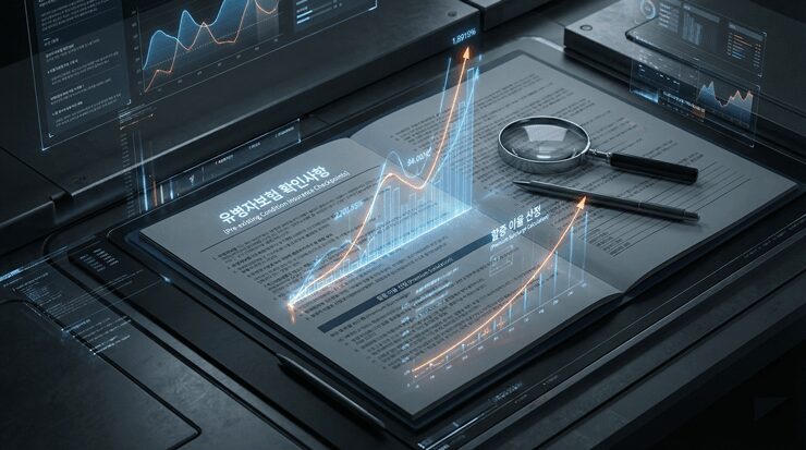 유병자 보험 가입 전 고지의무와 보험료 할증을 정밀하게 분석하는 모습