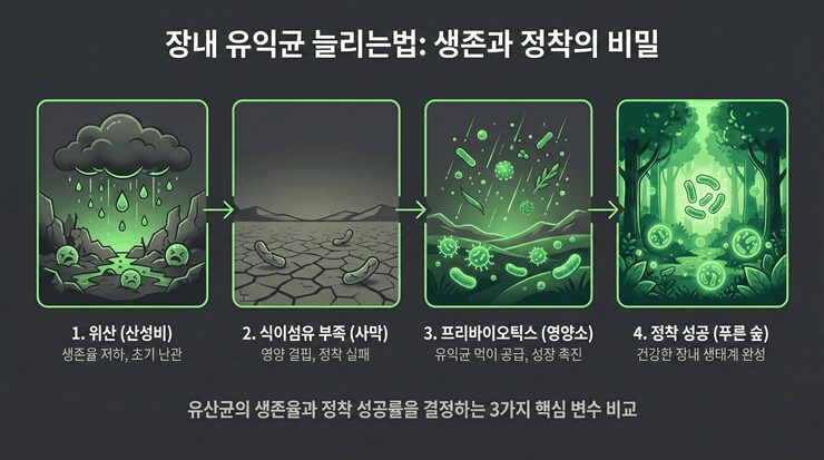 장내 유익균 늘리는법을 실천하여 건강해진 미생물 생태계 인포그래픽