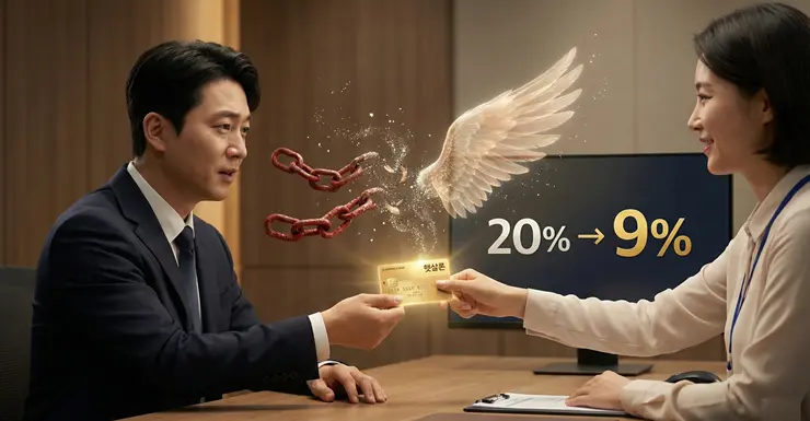 근로자 햇살론 대환대출을 통한 이자 절감 및 금융 회복 이미지