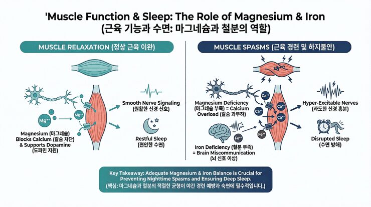 수면 중 다리 쥐 신경학적 작용 원리 인포그래픽