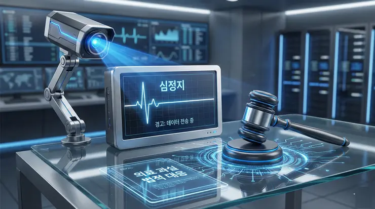 마취 사고 책임과 병원 과실 판단 기준: CCTV 확보가 승패를 가르는 이유 (2026) 마취 사고 책임 규명을 위한 병원 CCTV 확보와 법적 정의 실현을 상징하는 이미지