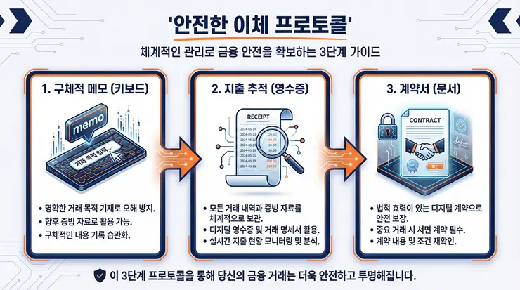 부모 계좌 이체 증여세 조사 기준: 단순 용돈을 비과세로 인정받는 기록법 (2026) 증여세 조사를 방어하고 부모 계좌 이체의 정당성을 증명하는 3단계 시스템 인포그래픽