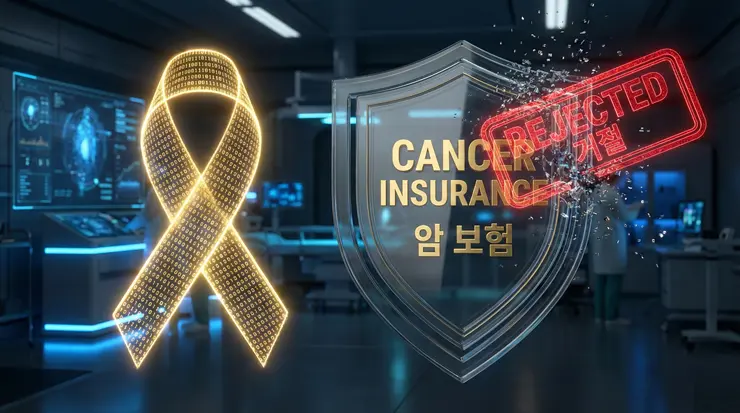 암보험 항암치료 보장 사각지대와 지급 거절 위기를 시각화한 리스크 경영 이미지