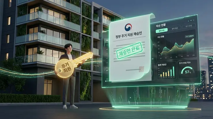 청년 월세지원 재신청 승인을 통해 주거 안정을 되찾는 청년의 모습을 상징하는 이미지