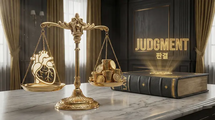 의료 합의금 평균 산정법: 의사 과실 인정 시 손해배상 판례 금액 (2026) 의료 합의금 평균과 정당한 손해배상 판례 보상을 상징하는 금융 정의 이미지