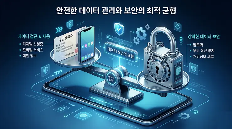 명의도용 방지 서비스 및 디지털 보안 시스템 인포그래픽