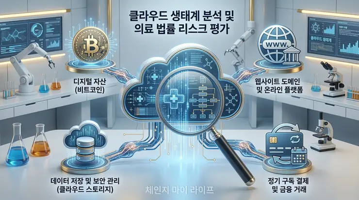 가상화폐와 구독권 등 디지털 상속의 주요 항목을 시각화한 인포그래픽 리포트