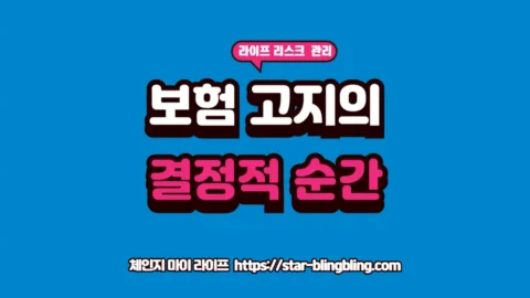 보험 고지 의무를 정확히 이행하기 위해 보험 약관과 과거 병력을 꼼꼼히 대조하는 모습과 해지 리스크 예방 가이드가 담긴 체인지 마이 라이프 썸네일 이미지