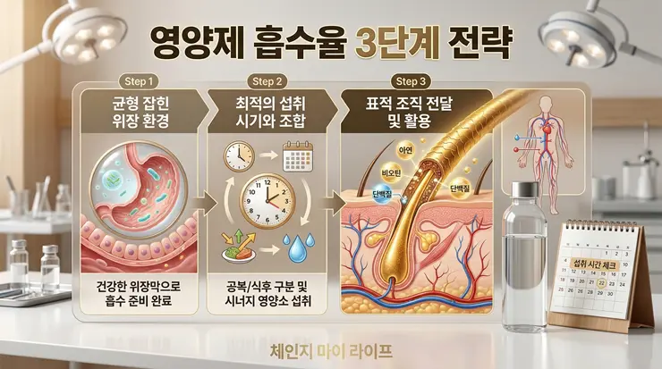 탈모 영양제 흡수율을 높이는 3단계 체크리스트 인포그래픽 리포트