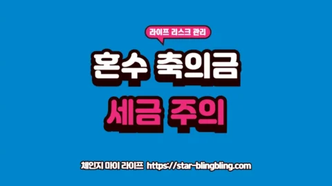 혼수 증여세 비과세 범위와 축의금 자금출처 조사 방어 전략 글자가 강조된 체인지 마이 라이프 썸네일 이미지